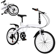 Adult Folding Bike, 20 Inch, for 135180 cm, Women and Men, 6Speed, White