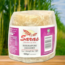 Saras Jaggery 500g | Natural & Pure Gud | Unrefined Cane Sugar | Chemical-Free, Rich in Minerals & Nutrients