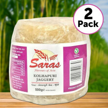 Saras Jaggery 500g (Pack of 2) | Natural & Pure Gud | Unrefined Cane Sugar | Chemical-Free, Rich in Minerals & Nutrients
