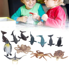 Conjunto de 12 piezas de figuras de animales marinos de PVC - Adorno