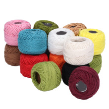 16Pcs Premium Cotton Crochet Thread Set with Rich Bright Colors & High Luster