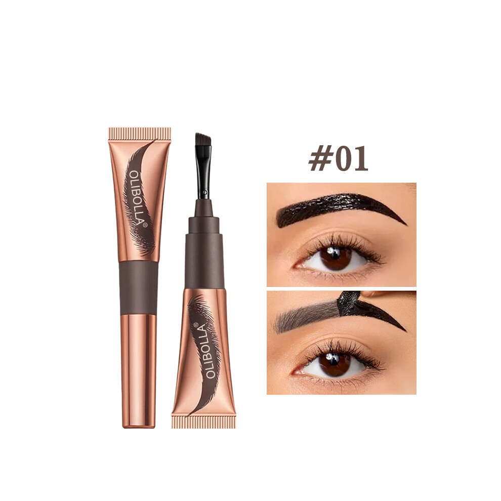 Gogerstar (Espresso 01#) Eyebrow Tattoo Peel Off - Waterproof Long-Lasting Eyebrow Gel - Quick-Dry Peelable Tint, Natural Look, Easy Diy Application, Semi-Perma