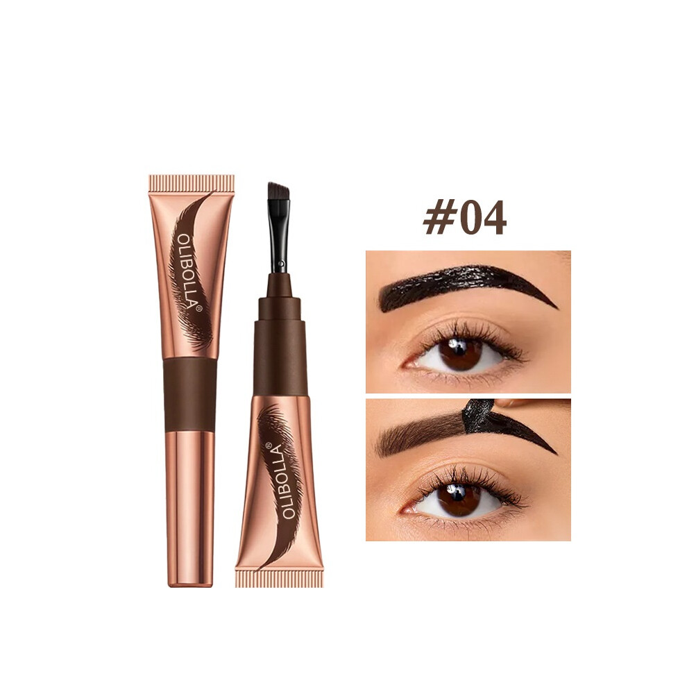 Gogerstar (Chocolate 04#) Eyebrow Tattoo Peel Off - Waterproof Long-Lasting Eyebrow Gel - Quick-Dry Peelable Tint, Natural Look, Easy Diy Application, Semi-Perm
