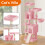 (Pink) 158cm Cat Tree Multi Level Cat Scratching Post Kitten Scratching Post Climbing Activity Centre 4