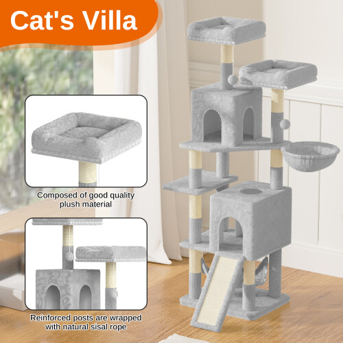 Christmas gift 158cm Cat Tree Multi Level Cat Scratching Post Kitten Scratching Post Climbing Activity Centre 1