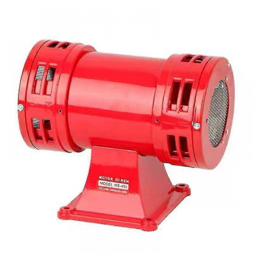 220v 120dB MS 190 Mini Metal Siren Alarm Siren Motor Alarm Industrial Sound Alarm Buzzer Electric Guard Against Theft Continuous Sound Red
