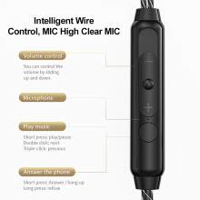 QKZ In-Ear Kabelgebundene Ohrhörer Monitor-Kopfhörer HIFI-Sound Hochelastische Verbundmembran mit Mikrofon und Line-Control Professionelles