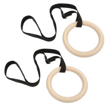 Adjustable Wooden Exercise Rings 330lbs Capacity Perfect for Home Gym Training