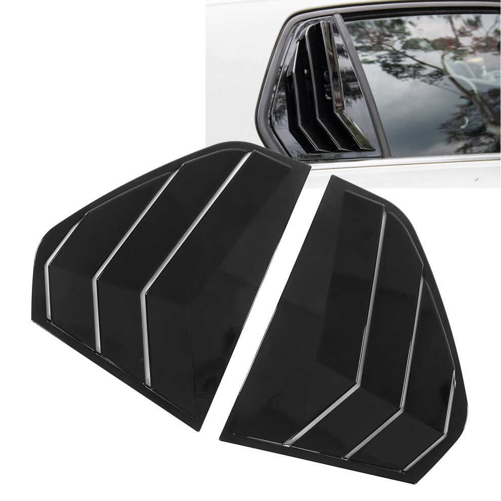 2Pcs Car Rear Window Louver Side Vent Cover Stepped For Mk8 2020-2021 Black 4631333030219