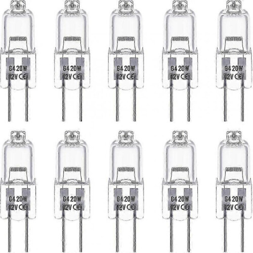 G4 Halogen Bulb 12V 20W, G4 Light Bulb, Dimmable G4 Halogen Bulb, 3000K Warm White, No Flickering, G