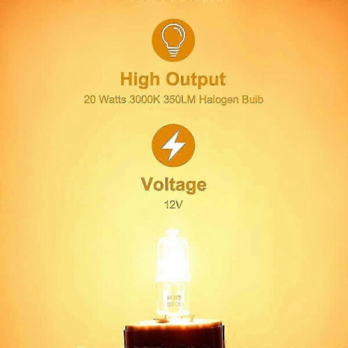 G4 Halogen Bulb 12V 20W, G4 Light Bulb, Dimmable G4 Halogen Bulb, 3000K Warm White, No Flickering, G 1