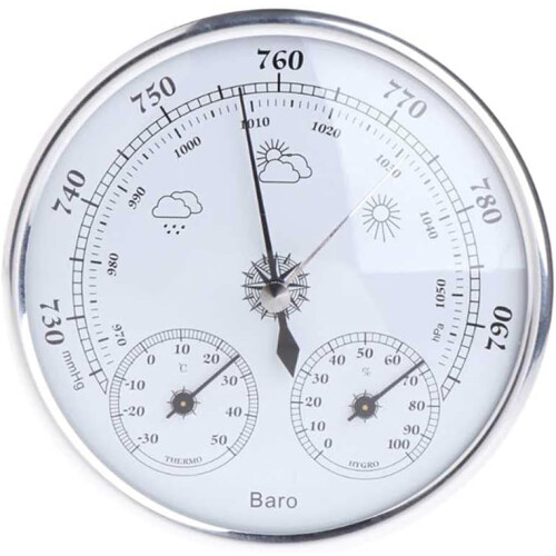 Wallmounted household barometer thermometer hygrometer weather station Ref: 8876 2