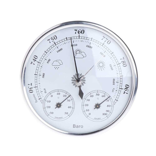 Wallmounted household barometer thermometer hygrometer weather station Ref: 8876