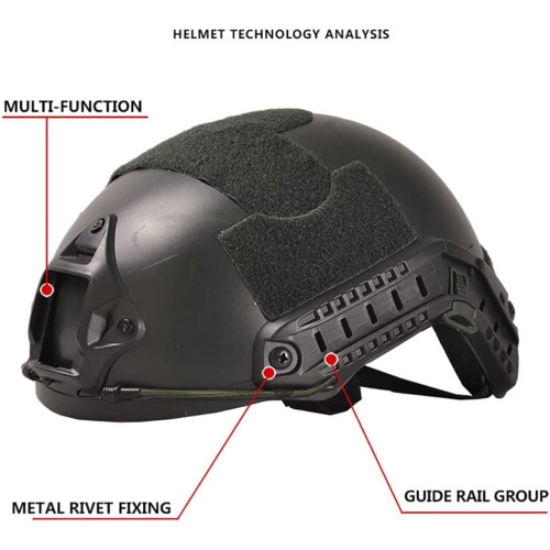 Tactical Airsoft Paintball CS Helmet ABS Plastic Matte Black Adjustable 1