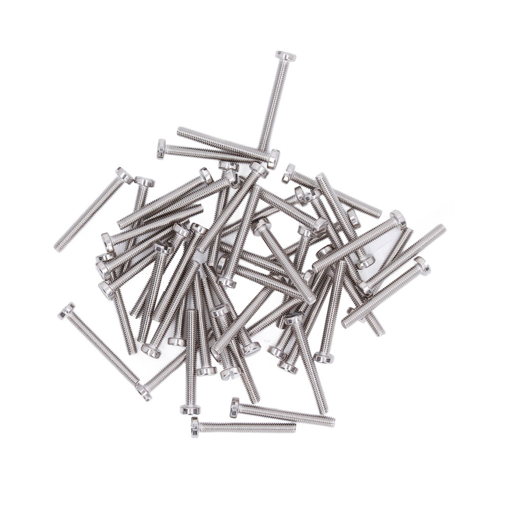 50Pcs A2-70 Stainless Steel Cheese Head Slot Screws M3x25 8781333033201
