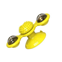 Giocattolo per gatti a mulino a vento 69x75x158mm Giallo Rotante