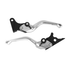 Paar Motorrad-Brems- und Kupplungshebel CNC-Aluminiumlegierung, verstellbarer Winkel, ergonomischer Bremshebel für CB350 Hness GB350, Silbe