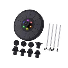 Solar Water Pump with 7 Nozzles and 4 Fixers, Solar Fountain Pump, Solar Powered Fountain for Swimming Pool, Pond