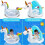Aufblasbare Einhorn-Babyschwimmmatratze mit Rettungsschwimmer 1