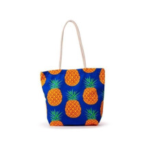 Rantakassi - Ananas - 41 x 55 cm - Puuvillaa - Vetoketjukiinnitys