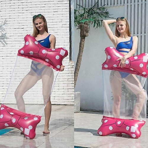 Floating water hammock with inflatable mattress, pool lounger
