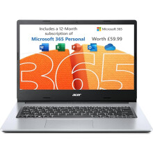 Acer Aspire 1 A114-33 Laptop - Intel Celeron N4500, 4GB, 64GB eMMC, Integrated Graphics, 14" HD, Windows 11, Silver