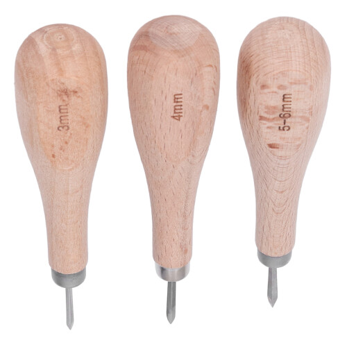 3Pcs Leather Awl High Hardness Ergonomic Design 1