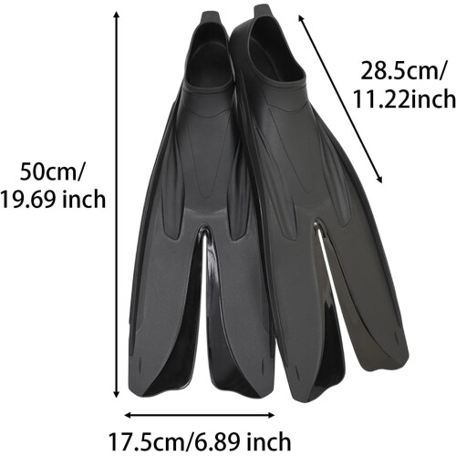 Diving Fins Full Foot Split Fin XL Size 2