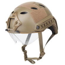 Fast PJ Helmet, Tactical Airsoft Paintball Helmet with FoldDown Goggles for CS Role Play Outdoor/T