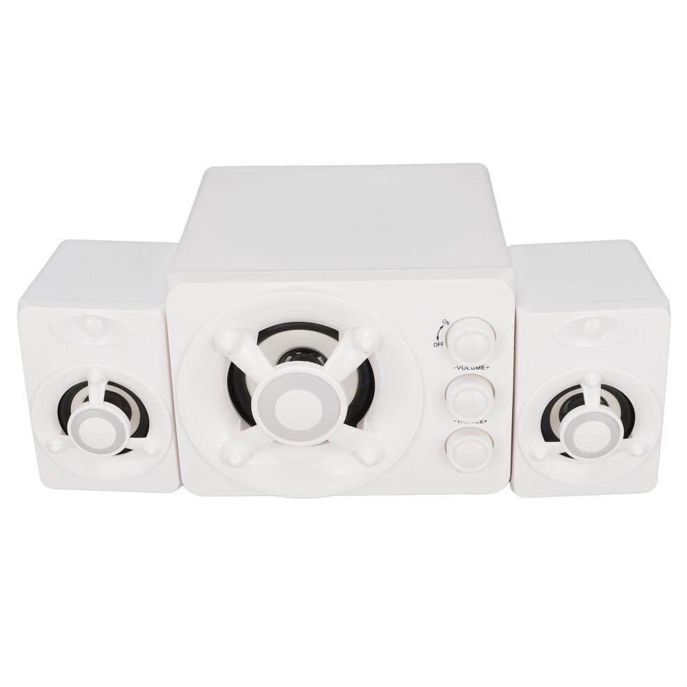 2.1 Usb Stereo Computer Speaker With Rgb Led, White 9411333041737