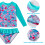 Ensemble de 2 rash guards, imprimé d'écailles de poisson, Taille 100 4