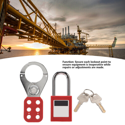 38mm Lockout Hasps with 6 Holes & Padlock for Industrial Security 2