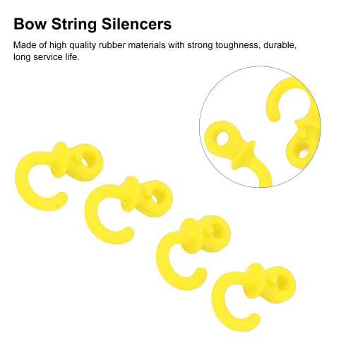4Pcs Yellow Bow String Silencers for Archery Vibration Reduction 2