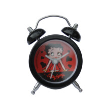 Betty Boop Mini Alarm Clock (Black Hearts)