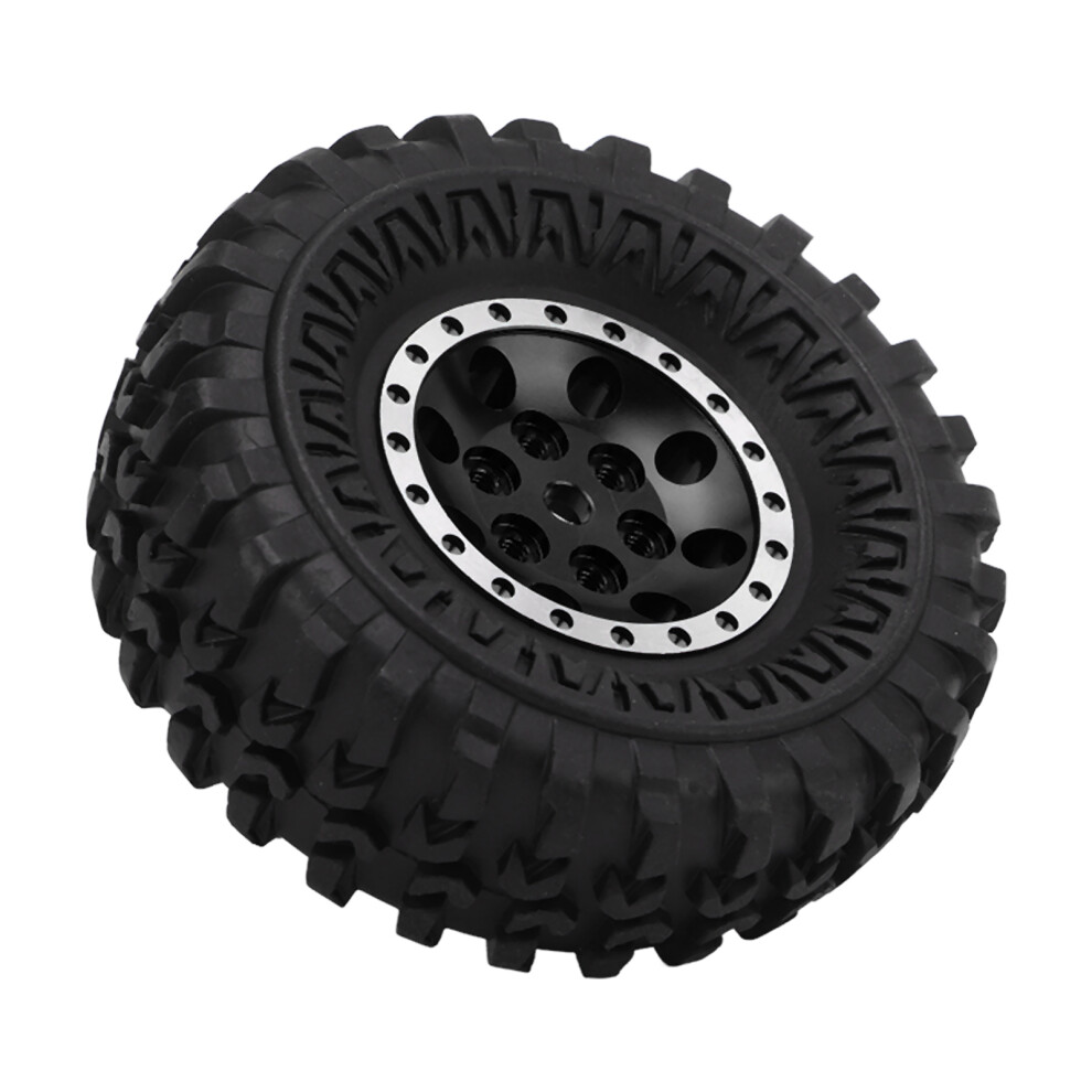 4Pcs 55Mm Rubber Tires & Alloy Rims For 1/24 Rc Car Black 9411333050395
