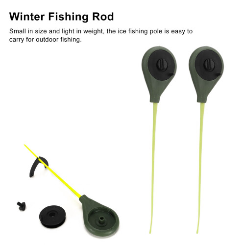 Mini Ultralight Ice Fishing Rod Set 27cm Portable ABS Solid Poles 2