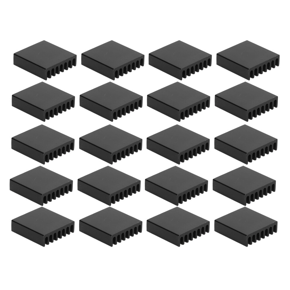 20Pcs Mini Aluminum Heat Sinks 20X20x6mm For Pc Chips & Electronics Black 9421333055313