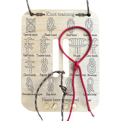 quick knot tool, Camping knot training accessory, 20 x 14 cm