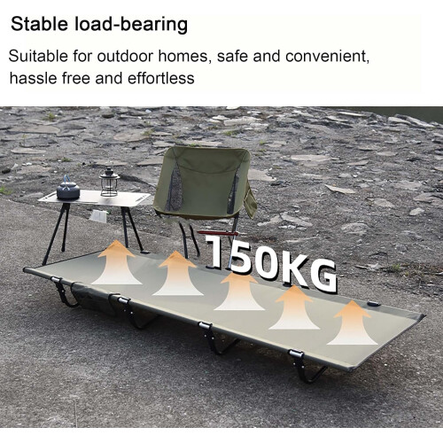 Camp Bed with Storage Bag, Sleeping Bed 150 kg Green 1