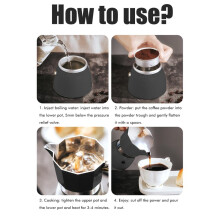 Cafetière moka portable en aluminium 150 ml/300 ml pour espresso riche, café froid et mocha