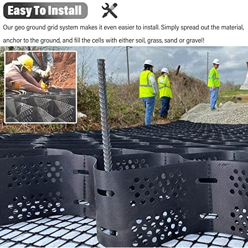 Soil stabilizer for garden paths, geogrid, hill, honeycomb, ground control grid 1