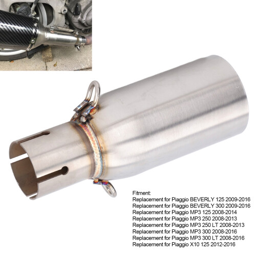 Rustproof Exhaust Mid Link Pipe fits Piaggio  MP3 X10 Models 2