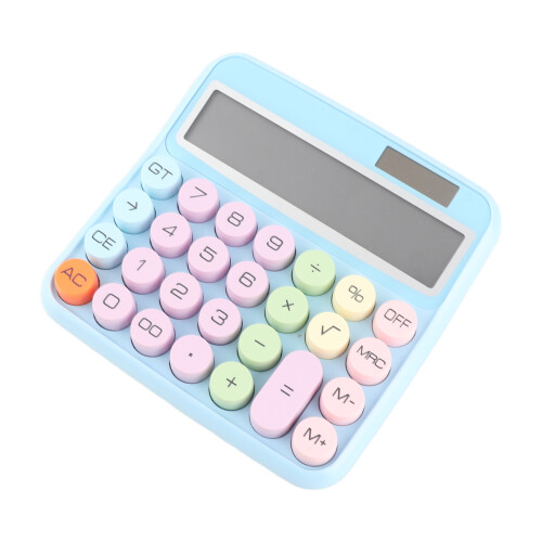 Mechanical 12-Digit Calculator with LCD Display, 15 Tilt, 4 Colors 2