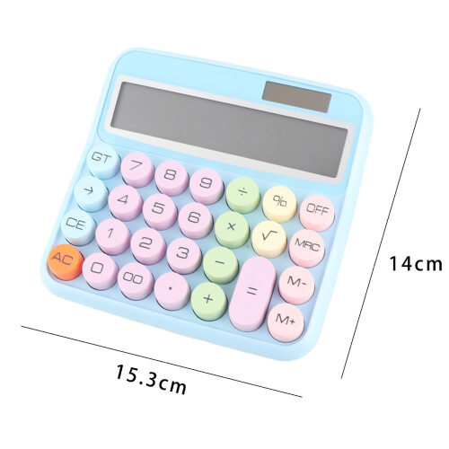 Mechanical 12-Digit Calculator with LCD Display, 15 Tilt, 4 Colors 1