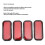4 piezas de reflector rectangular de ABS rojo para vehículos 11