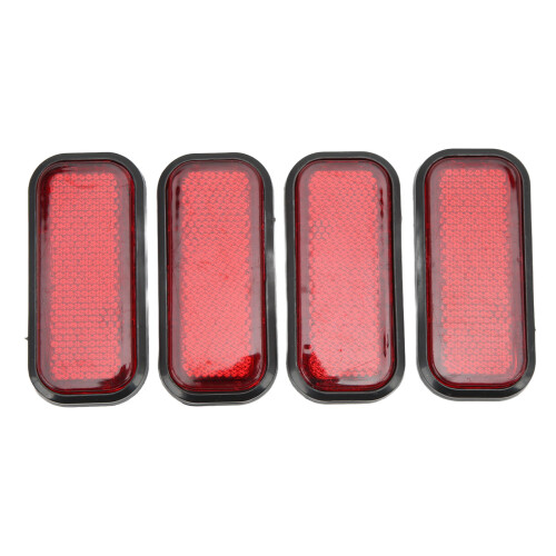 4 piezas de reflector rectangular de ABS rojo para vehículos 1