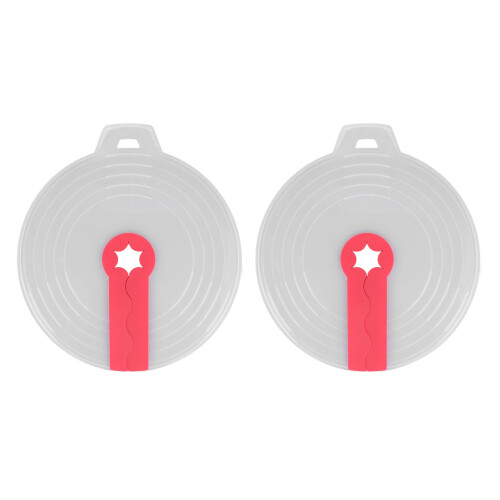 2 Stück Silikon-Spritzdeckel, rot, passend für Schüsseln 1