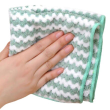 (Green, 10PCS) 5 Pcs Microfiber Cleaning Rag Absorbent Fleece Cloth Scouring Towel