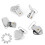 10pcs Silver Metal Peach Heart Suspender Braces 4