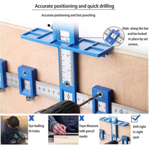 Punch Locator Adjustable Guide Sleeve Cabinet Hardware Jig Punch Locator Template Measuring 2